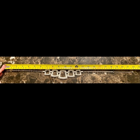 Silver Square Necklace & Bracelet - Picture 4 of 7